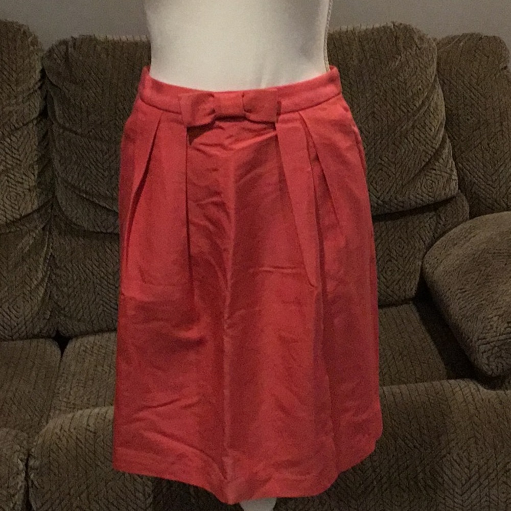 Talbots Pink Pleated A-Line Skirt